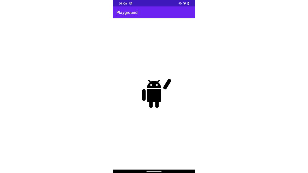 Animated GIF of an Android waving