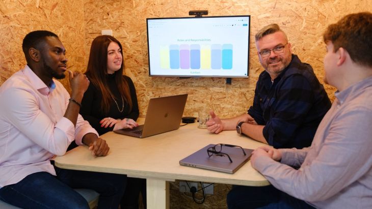 Georgia in a meeting with some of the Brightec team monitoring project progress