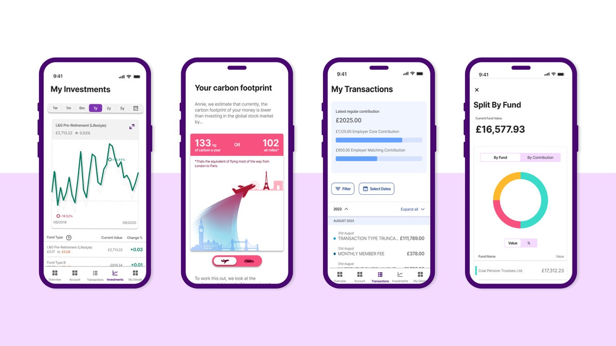 A series of screens from the LifeSight app showcasing some of the app features