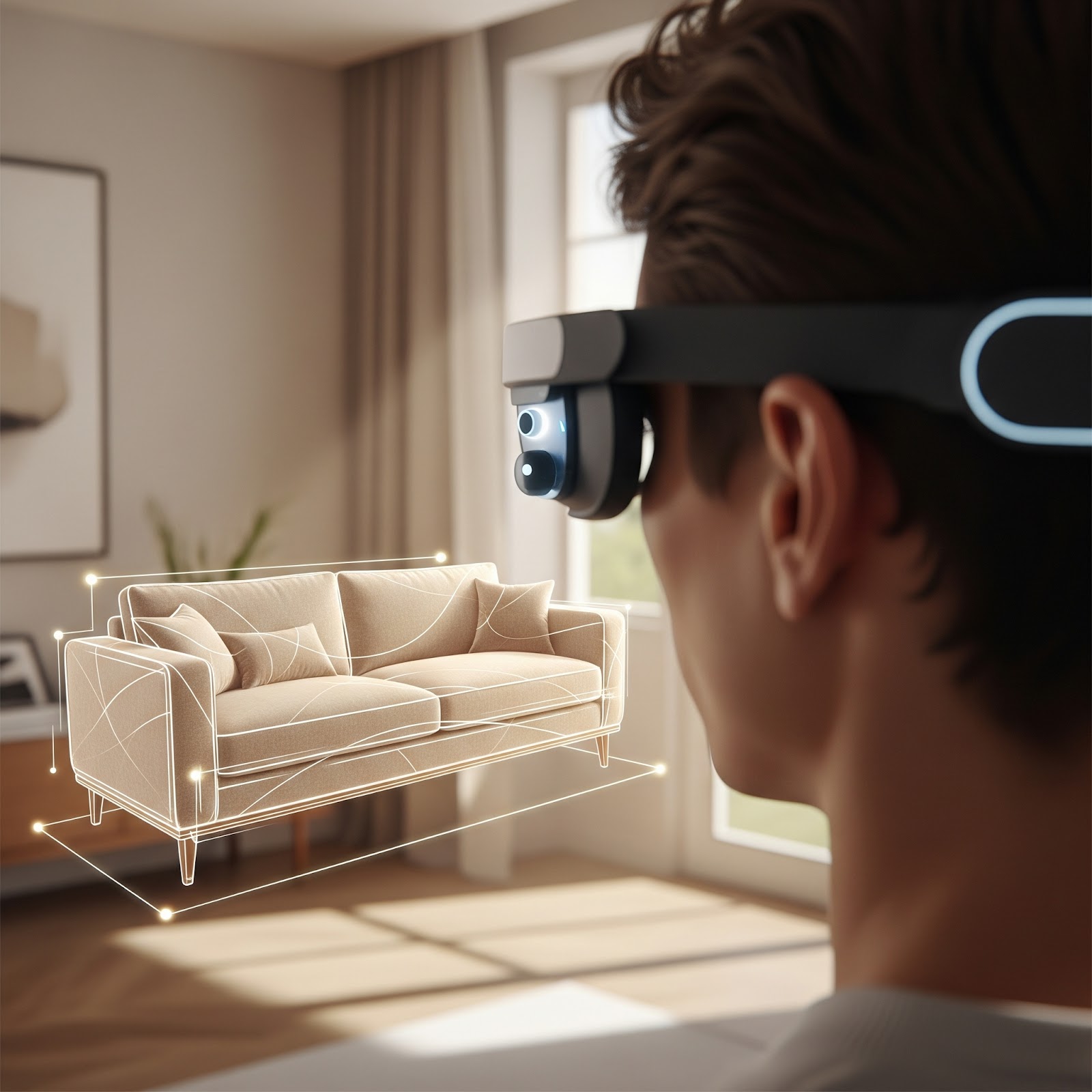 Image of sofa buying experience generated by Gemini