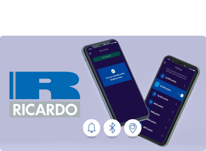 Two screens from the Ricardo app, an R&D project aimed at optimizing geofencing to enhance and inform sustainability efforts.