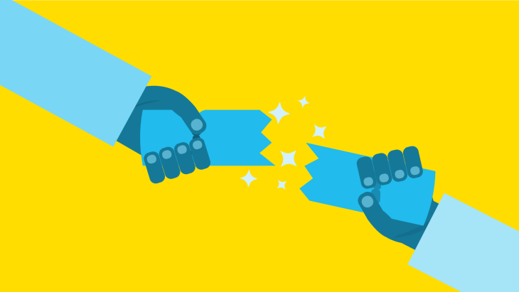 An illustration of pulling a cracker