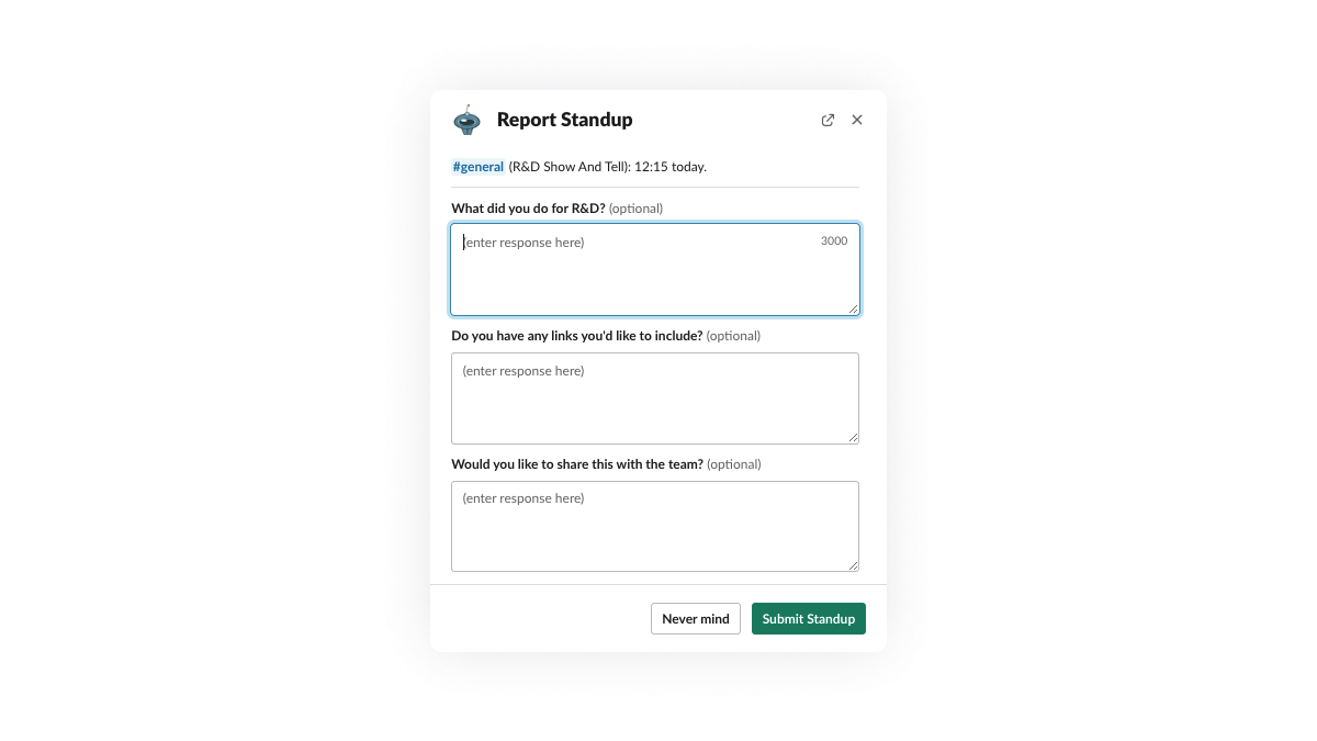 A screenshot of the stand up and prosper form