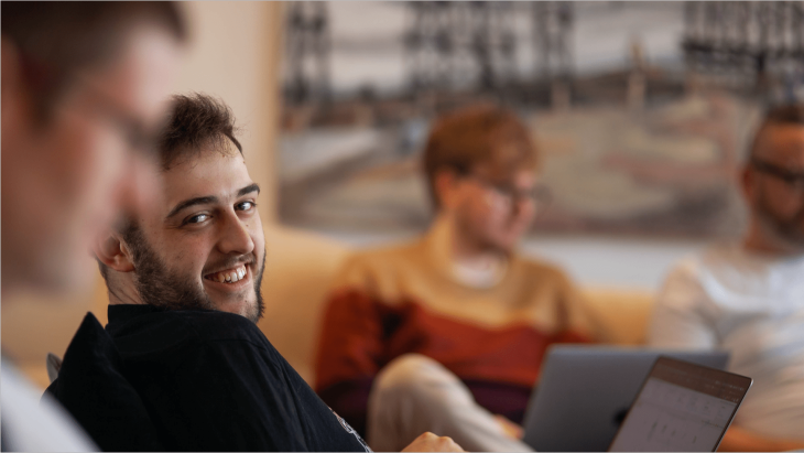 Jotham relaxed at work